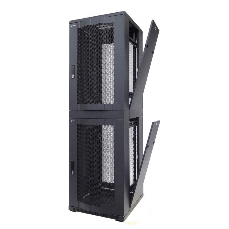 42U compartiment serverkast met geperforeerde deur - 2x20U - 600x600x2000mm (BxDxH)